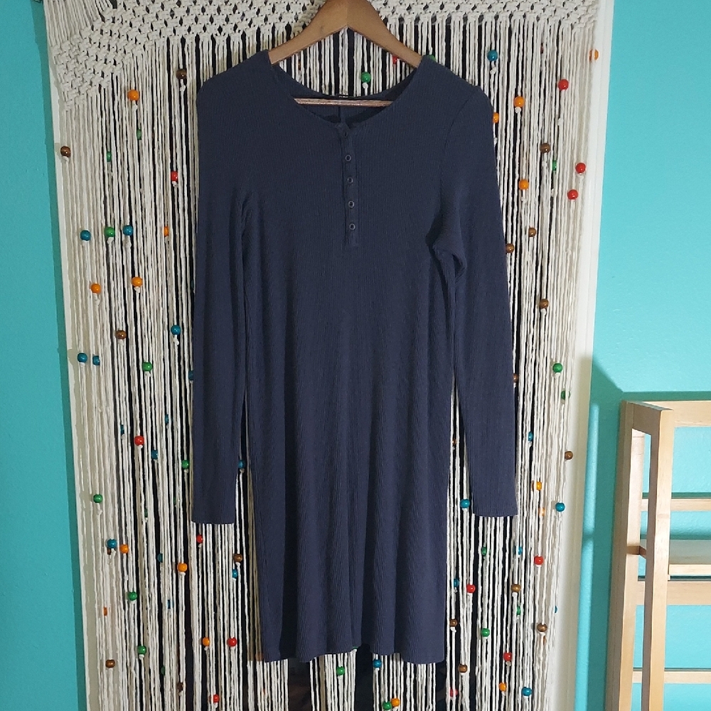 American Eagle Outfitters Navy Long Sleeve Dress